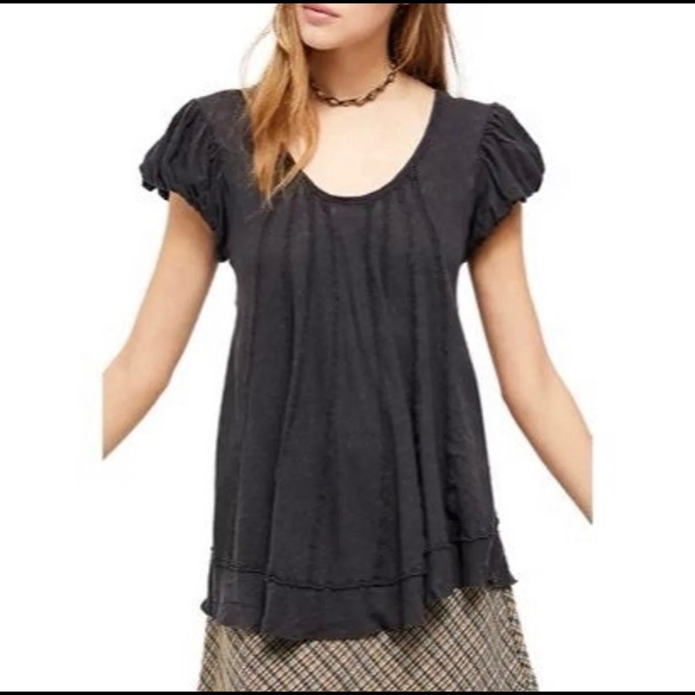 Free People Boho Flowy Tee Tunic Top NWOT